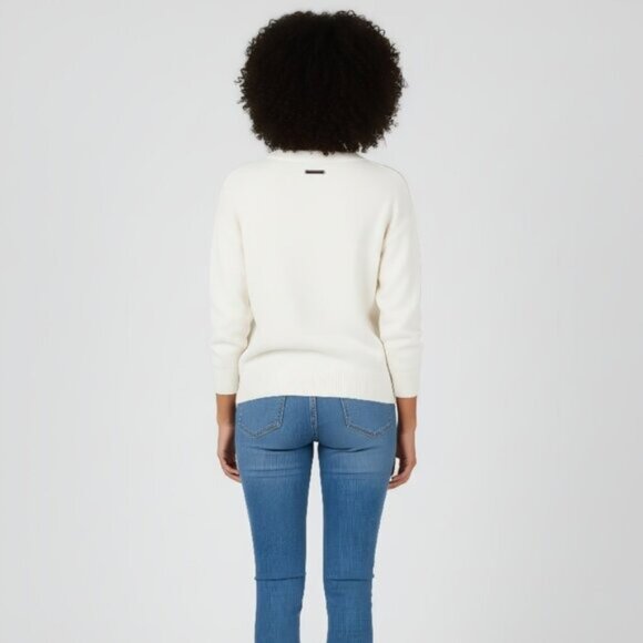 NWT Peace Love World Love Unites Us Americana Sweater Pristine Ivory M - Picture 3 of 13